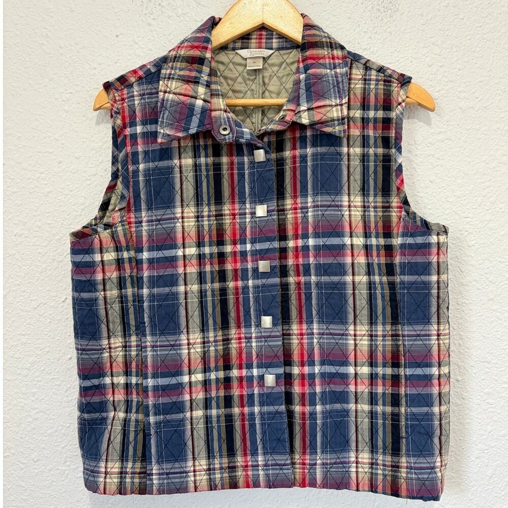 plaid vest vintage 90s mom vest retro cottage granny outdoor fall granola